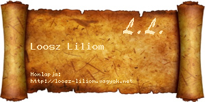Loosz Liliom névjegykártya